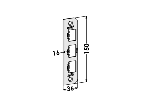 Mekanisk sluttstykke for STEP Solenoidlås ST1010-16 Mekanisk sluttstykke for STEP Solenoidlås ST1010-16