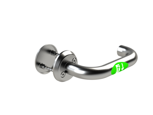 STEP Exit in brushed stainless steel, left. without plate. Emergency exit with the use of the interior lever handle. Cover plate on the exterior side. STEP Exit in brushed stainless steel, left. without plate. Emergency exit with the use of the interior lever handle. Cover plate on the exterior side.