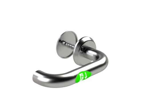 STEP Exit in brushed stainless steel, right. without plate. Emergency exit with the use of the interior lever handle. Cover plate on the exterior side. STEP Exit in brushed stainless steel, right. without plate. Emergency exit with the use of the interior lever handle. Cover plate on the exterior side.