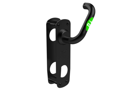 STEP Exit in brushed black, for lefthanded doors. Emergency exit with the use of the interior evacuation handle on the cylinder position. Room for cylinder and lever handle on the exterior side. STEP Exit in brushed black, for lefthanded doors. Emergency exit with the use of the interior evacuation handle on the cylinder position. Room for cylinder and lever handle on the exterior side.