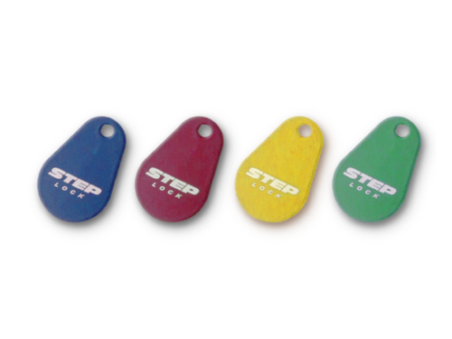 STEP Key fobs. Pack of 4, in different colours. ST2068 STEP Key fobs. Pack of 4, in different colours. ST2068